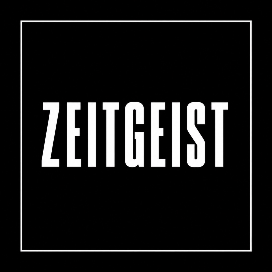 Single-Cover: Schriftzug Zeitgeist in Weiß auf Schwarz